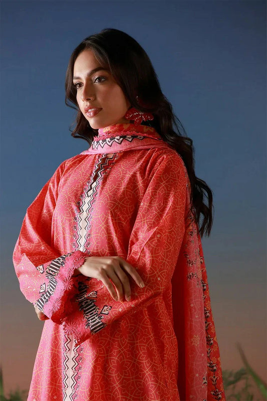 Sahar - Mirha Printed Lawn Collection - SS1-26-20-Scarlet Tapestry - Unstitched