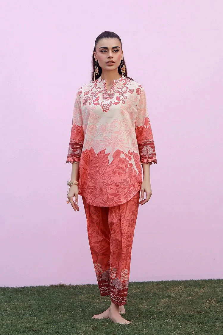 Sahar - Mirha Printed Lawn Collection - SS1-26-24-Coral Silhouette - Unstitched