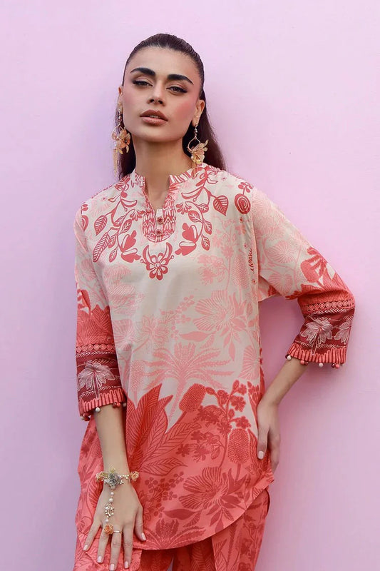 Sahar - Mirha Printed Lawn Collection - SS1-26-24-Coral Silhouette - Unstitched