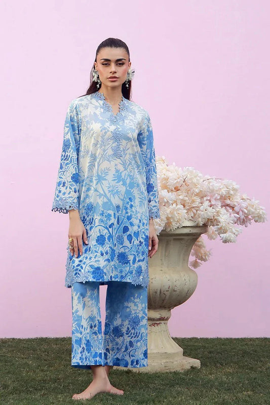 Sahar - Mirha Printed Lawn Collection - SS1-26-27-Blue Meadow - Unstitched