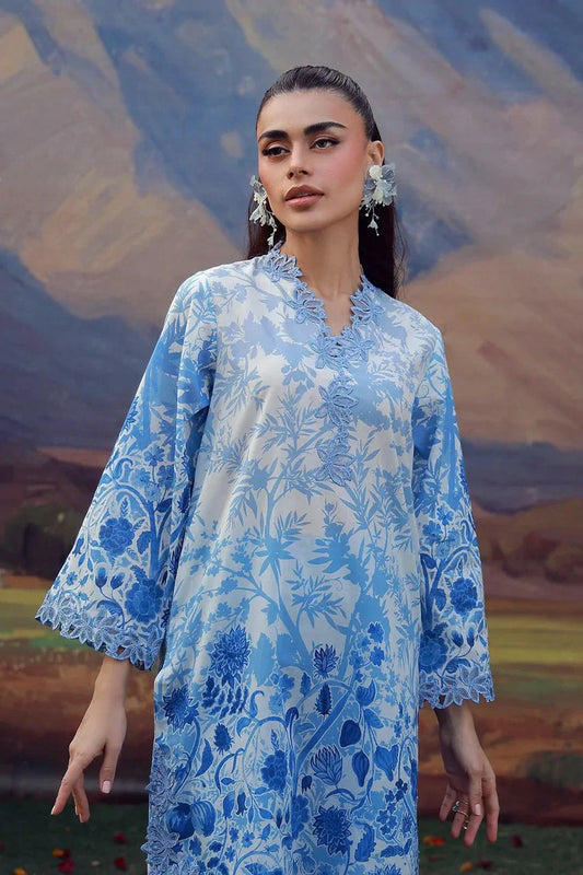 Sahar - Mirha Printed Lawn Collection - SS1-26-27-Blue Meadow - Unstitched