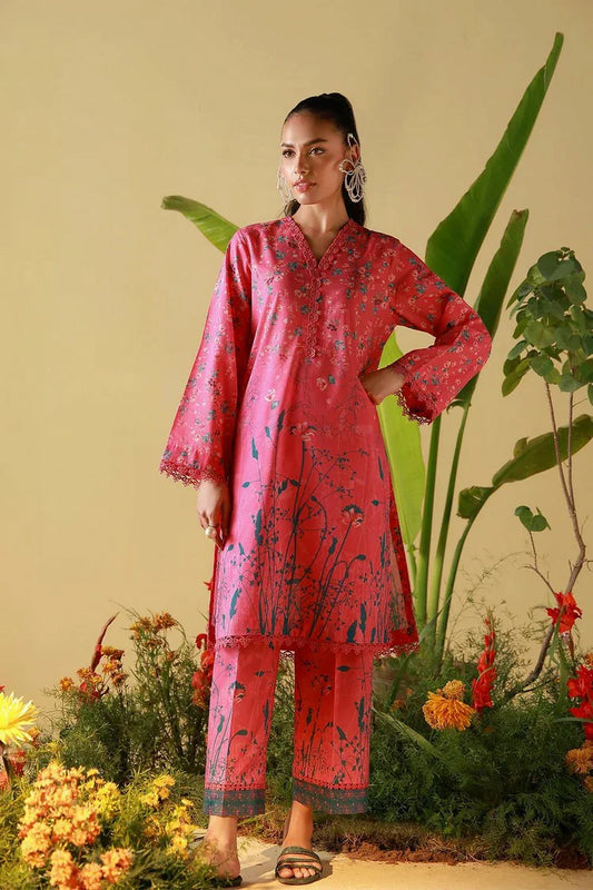 Sahar - Mirha Printed Lawn Collection - SS1-26-29-Pink Poppy - Unstitched