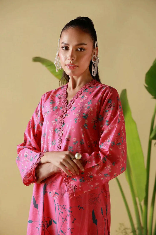 Sahar - Mirha Printed Lawn Collection - SS1-26-29-Pink Poppy - Unstitched