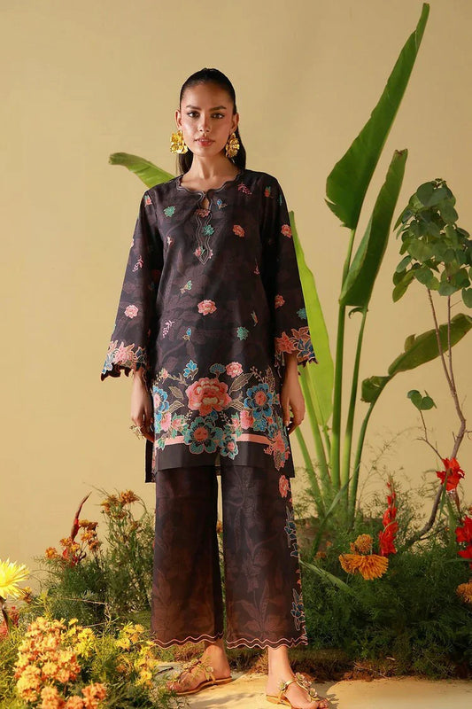 Sahar - Mirha Printed Lawn Collection - SS1-26-30-Coffee Bloom - Unstitched