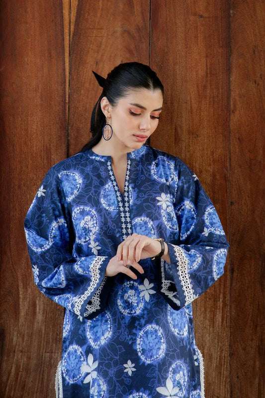 Sahar - Mirha Printed Lawn Collection - SS1-26-31-Moonlit Indigo - Unstitched