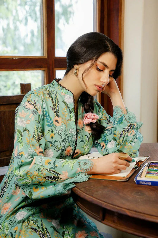Sahar - Mirha Printed Lawn Collection - SS1-26-32-Sage Blossom - Unstitched
