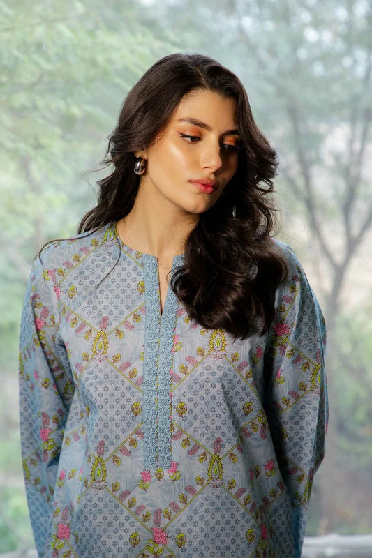 Sahar - Mirha Printed Lawn Collection - SS1-26-34-Petal Grid - Unstitched