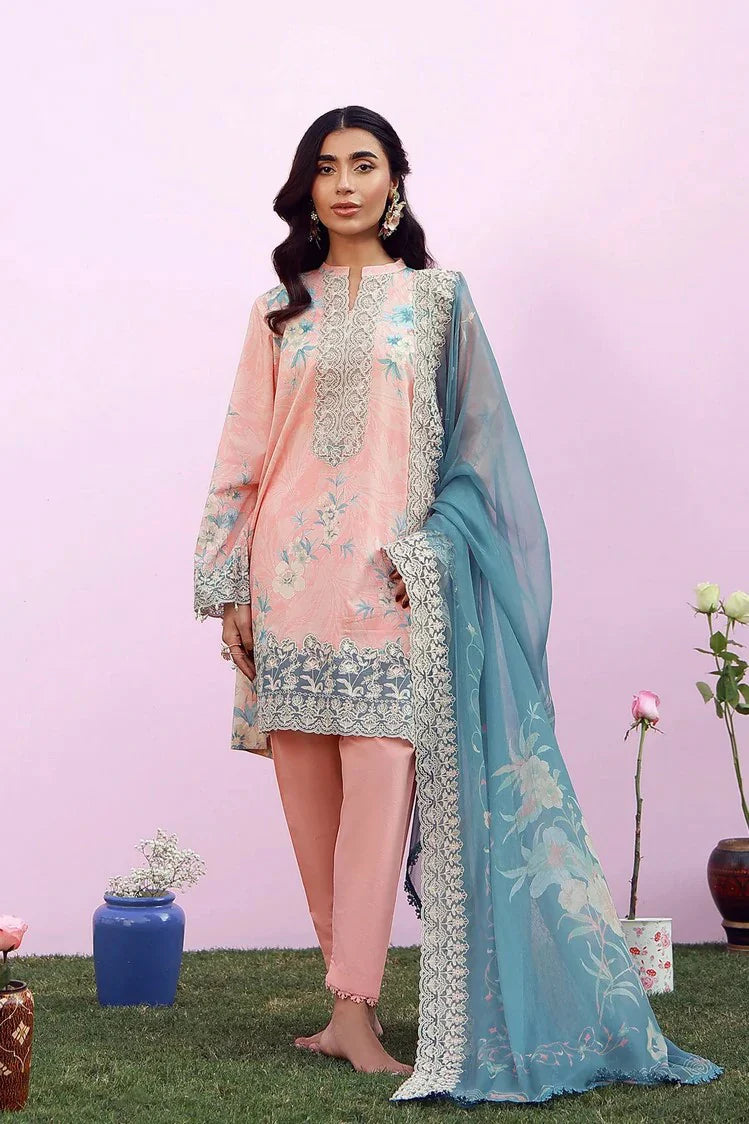 Picture of Sahar - Mirha Embroidered Printed Lawn Collection - SS1-26-39-Blush Azure - Unstitched - Available at Raja Sahib