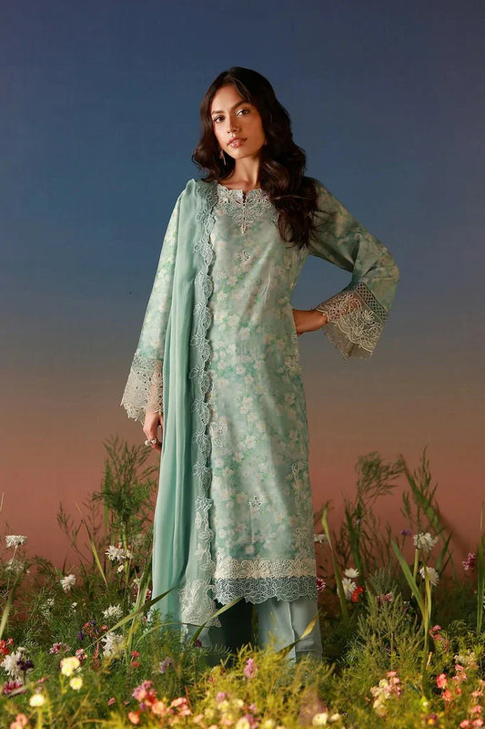Picture of Sahar - Mirha Embroidered Printed Lawn Collection - SS1-26-41-Pale Azure - Unstitched - Available at Raja Sahib