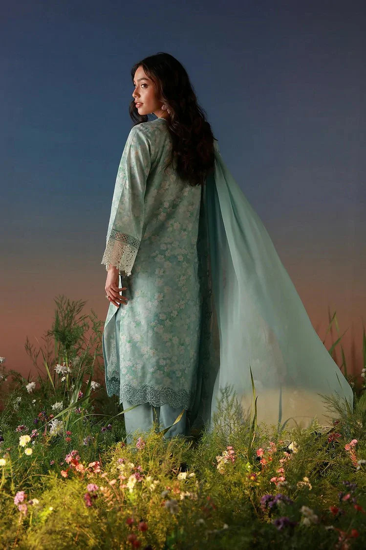 Picture of Sahar - Mirha Embroidered Printed Lawn Collection - SS1-26-41-Pale Azure - Unstitched - Available at Raja Sahib