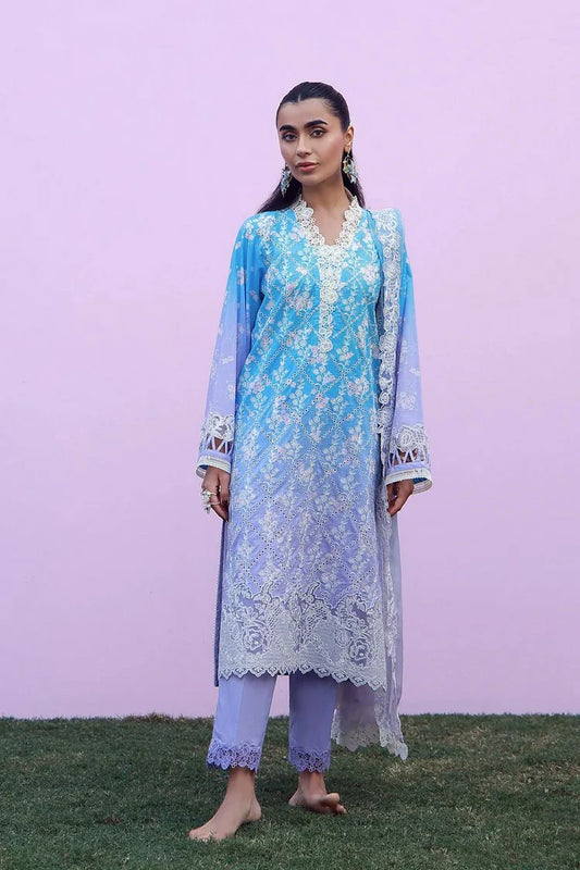 Picture of Sahar - Mirha Embroidered Printed Lawn Collection - SS1-26-42-Indigo Amethyst - Unstitched - Available at Raja Sahib