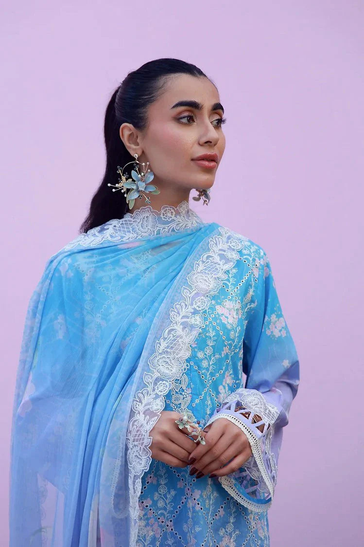 Picture of Sahar - Mirha Embroidered Printed Lawn Collection - SS1-26-42-Indigo Amethyst - Unstitched - Available at Raja Sahib