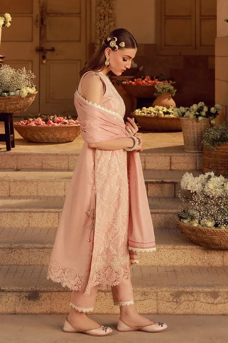 Picture of Sahar - Festive Chikankari Edit - CK-26-V2-01-Peach Blosoom Muse - Unstitched - Available at Raja Sahib