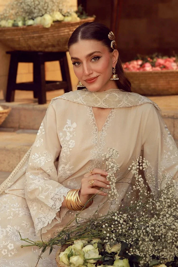 Picture of Sahar - Festive Chikankari Edit - CK-26-V2-04-Ivory Mirage - Unstitched - Available at Raja Sahib