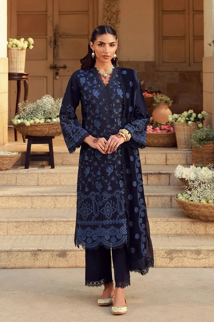 Picture of Sahar - Festive Chikankari Edit - CK-26-V2-07-Nocturne Indigo - Unstitched - Available at Raja Sahib