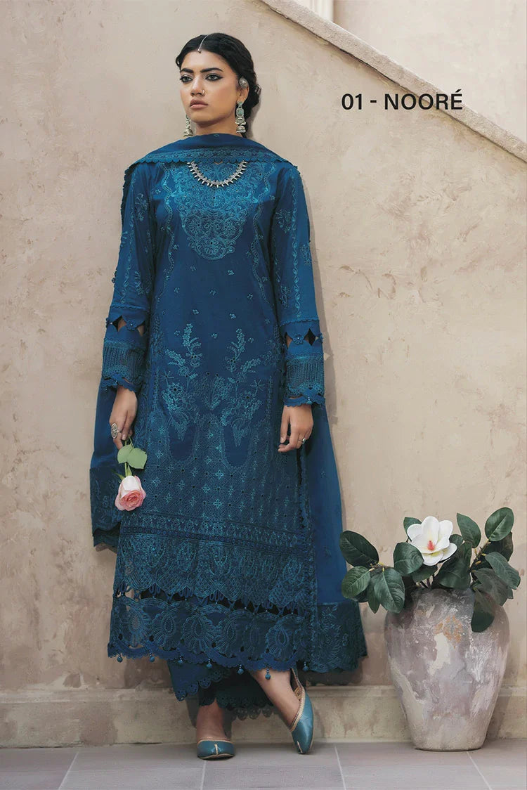 House of Nawab - Zora Luxury Lawn Vol 2 - 01-NOORE - Unstitched