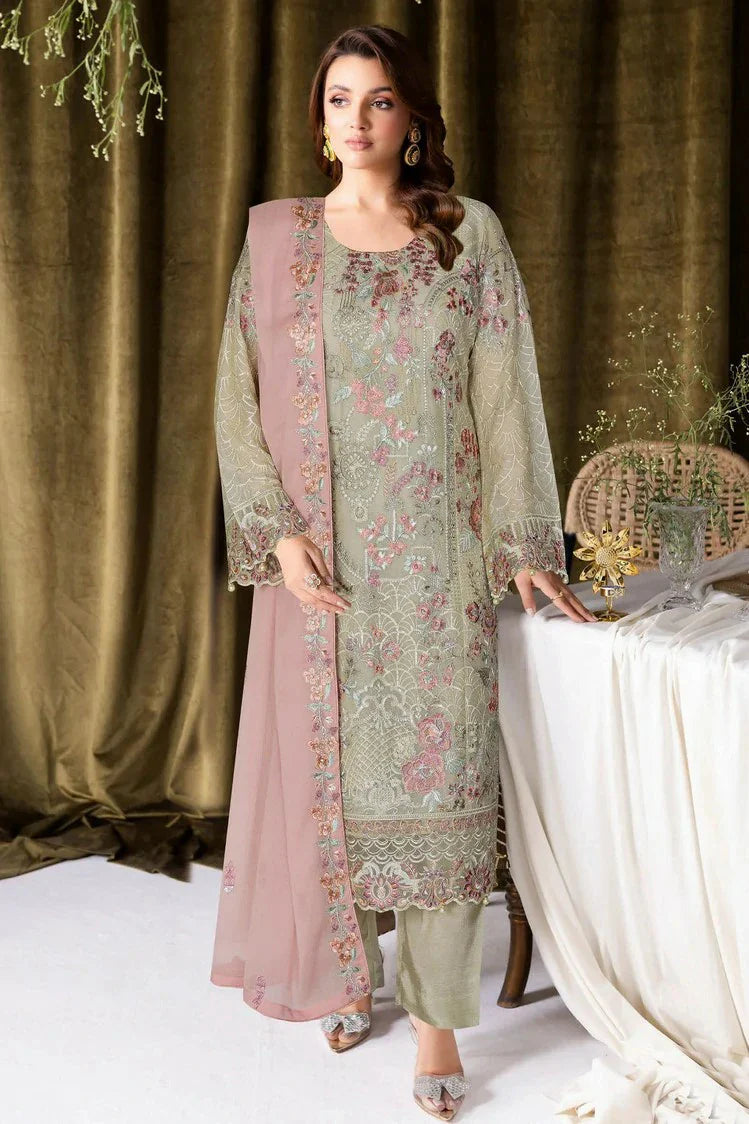 Picture of Ramsha - Sangeet Embroidered Chiffon Collection Vol 4 - B-409 - Unstitched - Available at Raja Sahib