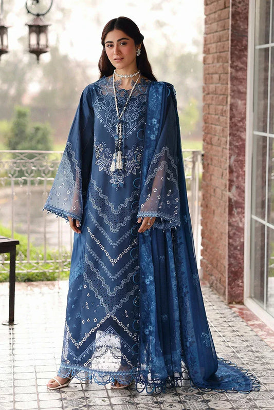 Picture of Sardinia - Embroidered Lawn Eid Edit - 06-TERRACE BLUE - Unstitched - Available at Raja Sahib
