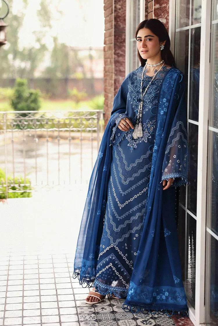 Picture of Sardinia - Embroidered Lawn Eid Edit - 06-TERRACE BLUE - Unstitched - Available at Raja Sahib