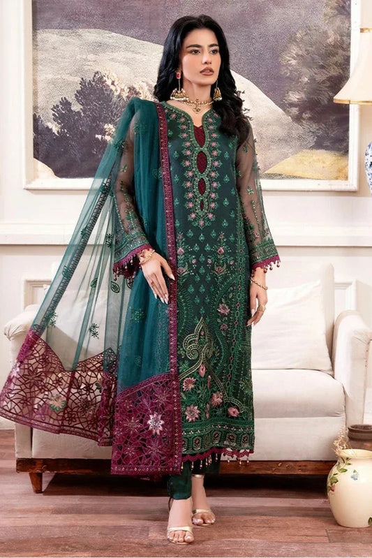 Azu - Zewar Embroidered Organza Collection - 03-Mehak - Unstitched