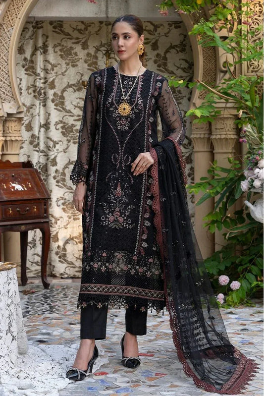 Azu - Navia Embroidered Organza Collection - 01-Sun Glow - Unstitched