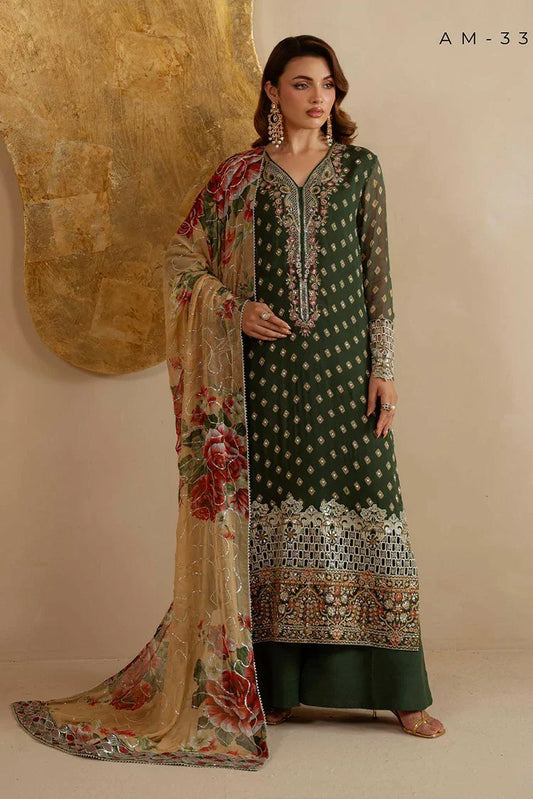 Nureh - Amaya Luxury Embroidered Chiffon Collection Vol 1 - AM-33 - Unstitched