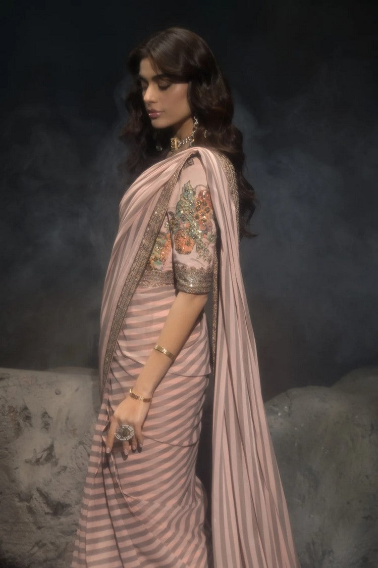 Picture of Charizma - Seher Premium Hand Work & Embroidered Formal Chiffon Saree Collection Vol 1 - CSS6-02 - Unstitched - Available at Raja Sahib