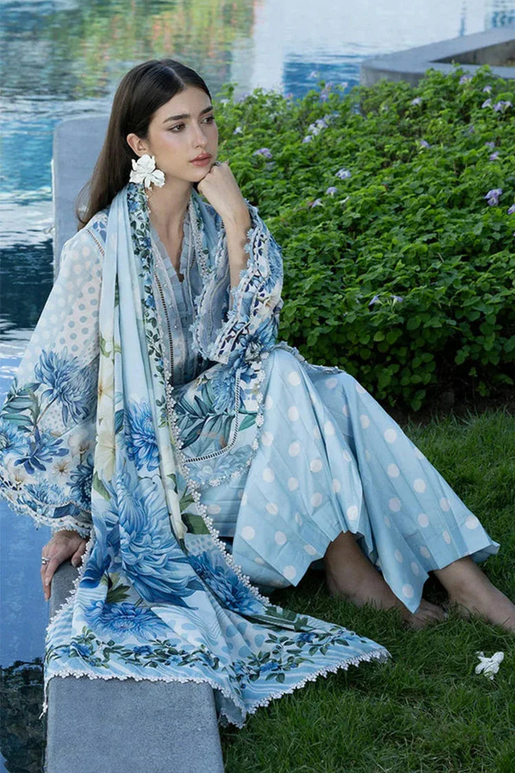 Picture of Elaf - Santorini Prints Collection - EPN-1A Ocean Petals - Unstitched - Available at Raja Sahib