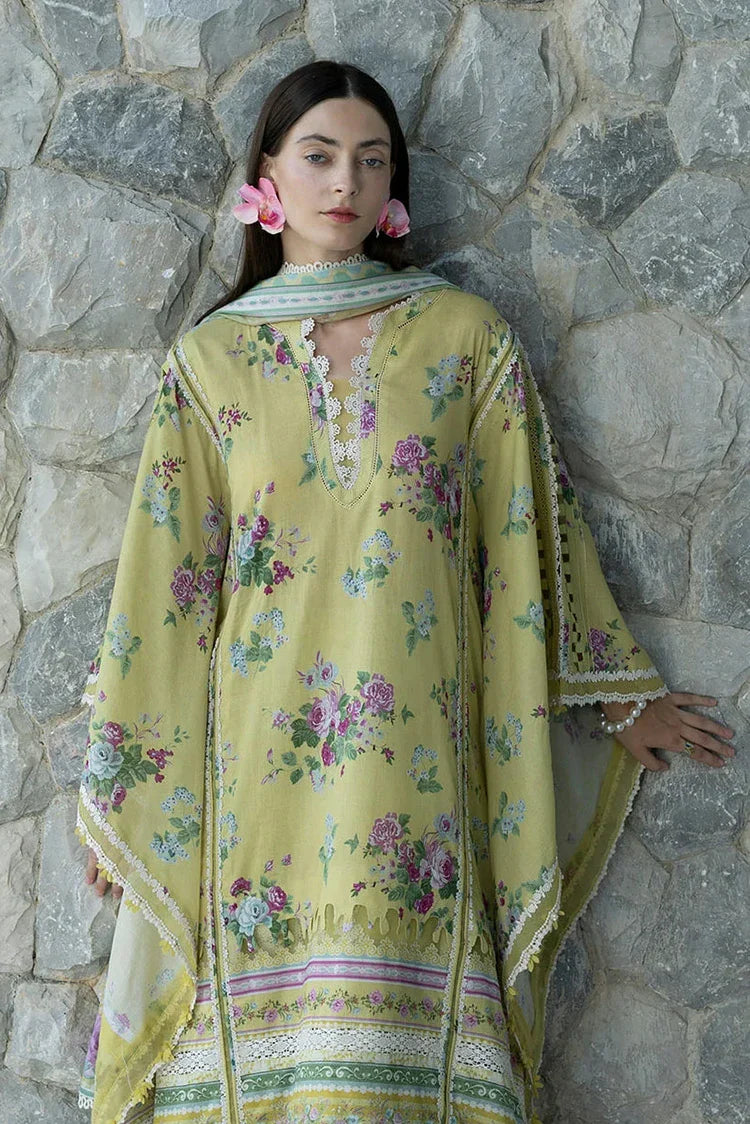 Picture of Elaf - Santorini Prints Collection - EPN-4A Avocado - Unstitched - Available at Raja Sahib