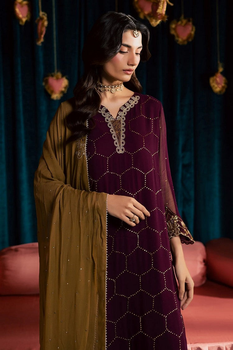 Picture of Nureh - Mukeshkari Embroidered Mukesh Chiffon Collection Vol 1 - MK-21 - Unstitched - Available at Raja Sahib