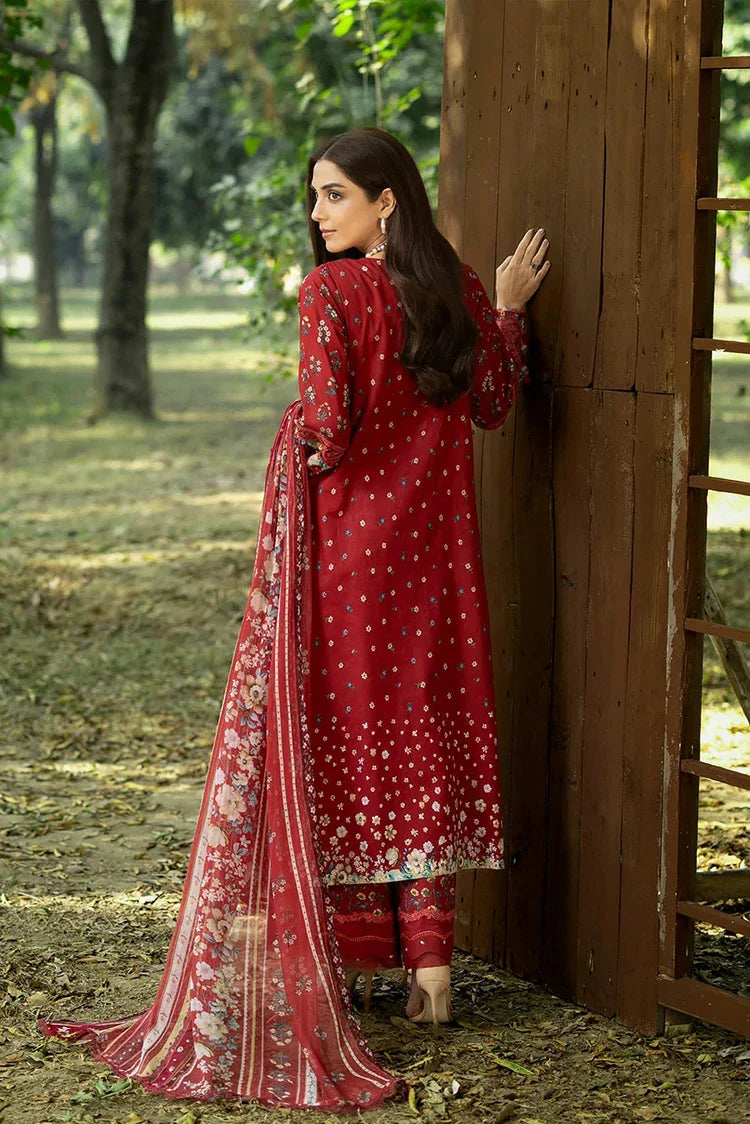 Picture of Elaf - Chikankari Prints With Chiffon Dupatta - ERC-1B MARJAAN - Unstitched - Available at Raja Sahib