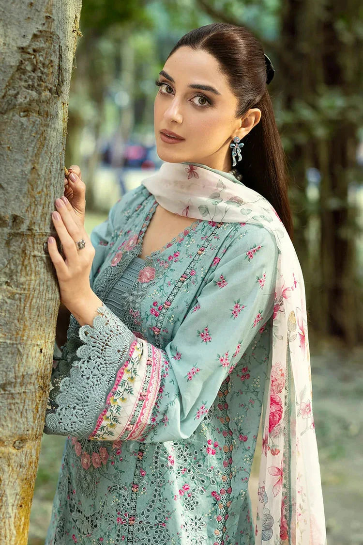 Picture of Elaf - Chikankari Prints With Chiffon Dupatta - ERC-2B BATIK - Unstitched - Available at Raja Sahib