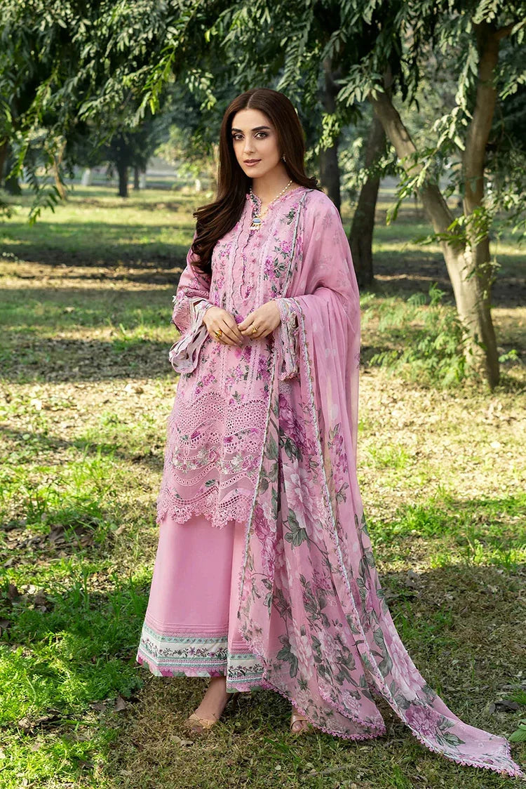 Picture of Elaf - Chikankari Prints With Chiffon Dupatta - ERC-3A MAN MAYAL - Unstitched - Available at Raja Sahib