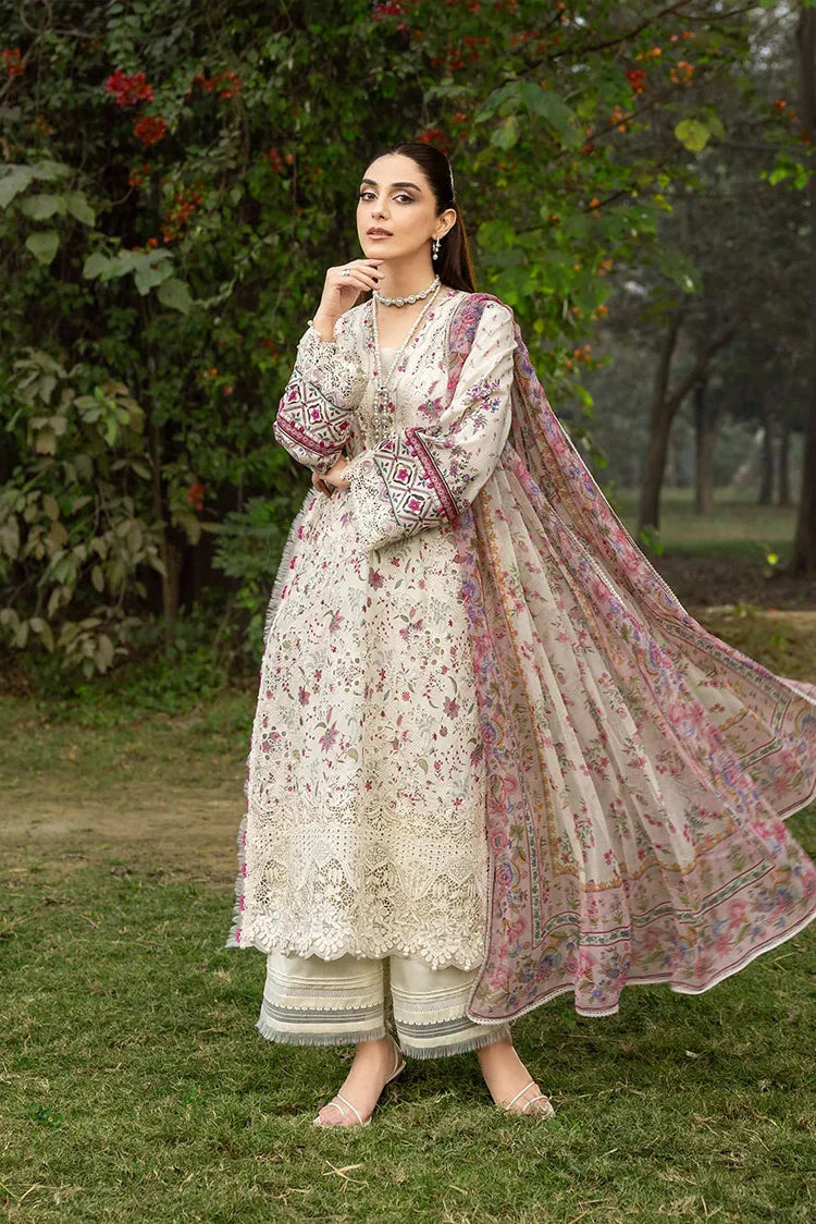 Picture of Elaf - Chikankari Prints With Chiffon Dupatta - ERC-5A MEHR - Unstitched - Available at Raja Sahib