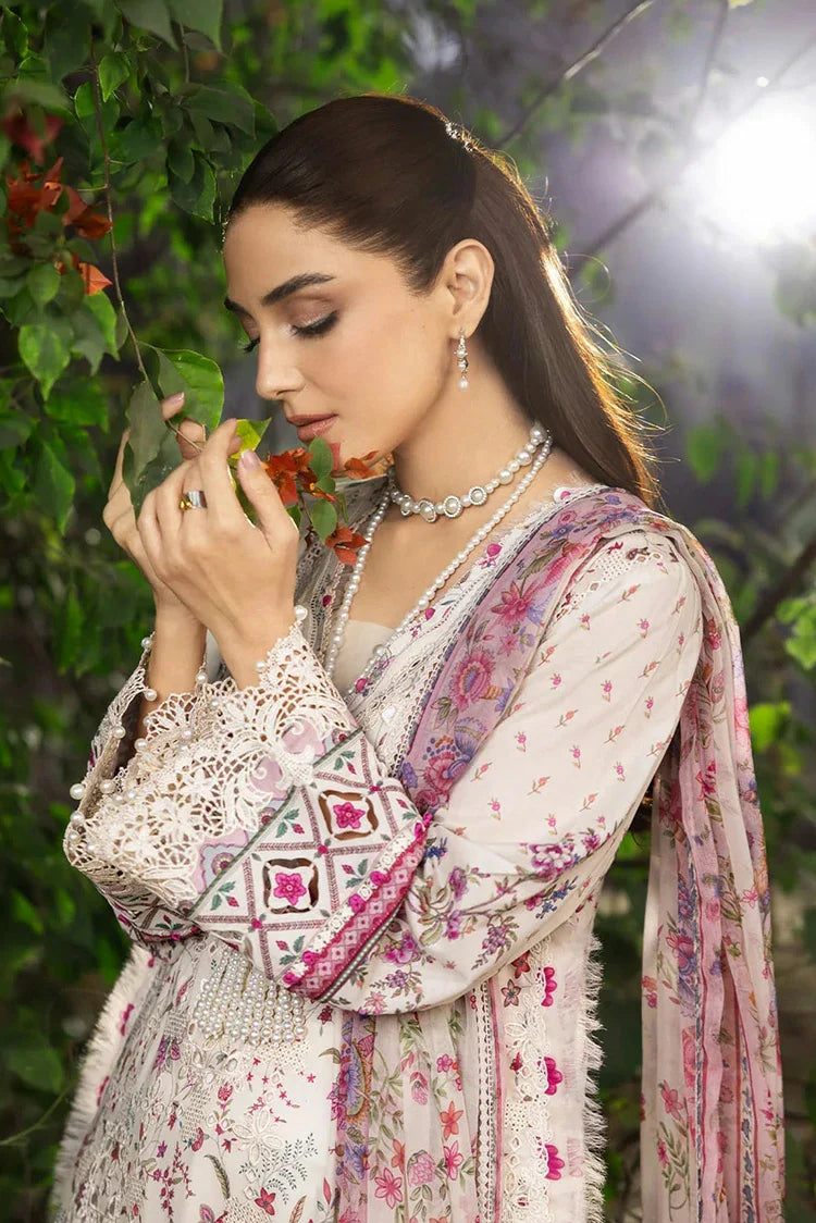 Picture of Elaf - Chikankari Prints With Chiffon Dupatta - ERC-5A MEHR - Unstitched - Available at Raja Sahib