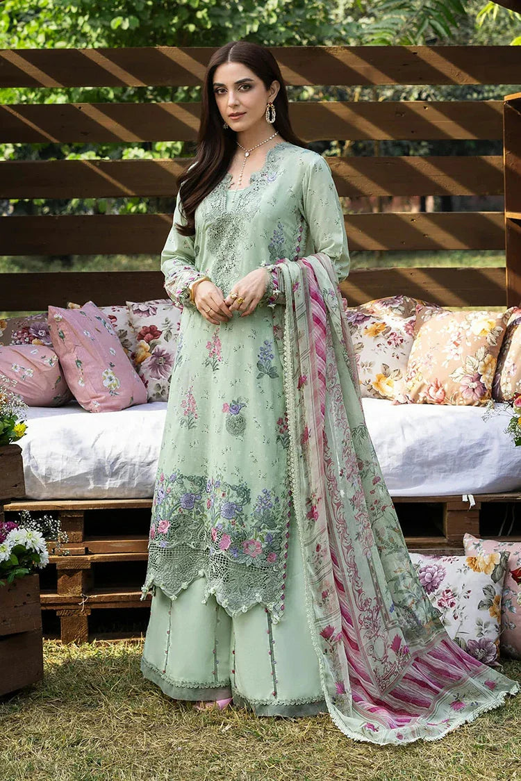 Picture of Elaf - Chikankari Prints With Chiffon Dupatta - ERC-7B NAHL - Unstitched - Available at Raja Sahib