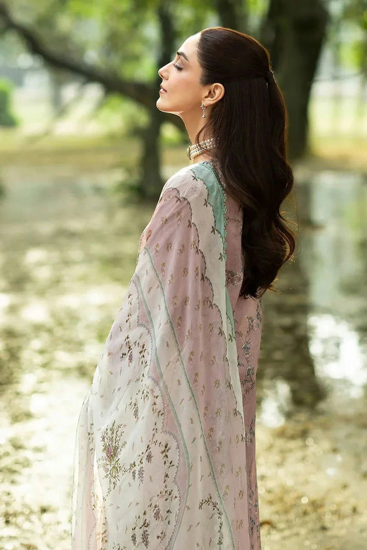 Picture of Elaf - Chikankari Prints With Chiffon Dupatta - ERC-8A SAHAA - Unstitched - Available at Raja Sahib