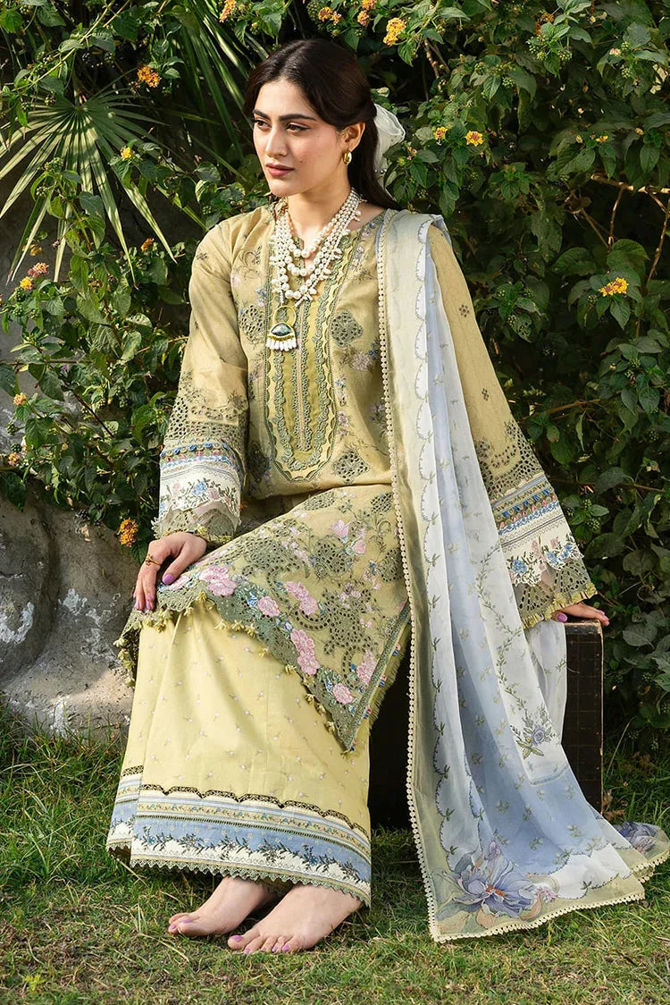 Picture of Elaf - Chikankari Prints With Chiffon Dupatta - ERC-8B MENAH - Unstitched - Available at Raja Sahib