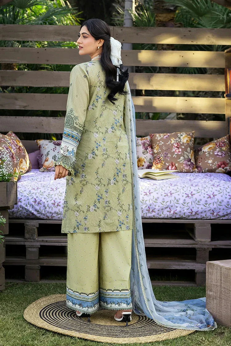 Picture of Elaf - Chikankari Prints With Chiffon Dupatta - ERC-8B MENAH - Unstitched - Available at Raja Sahib