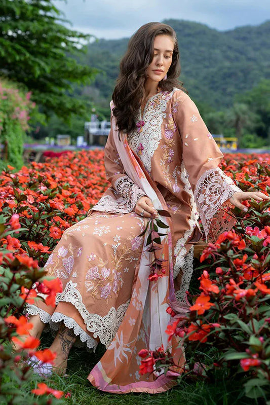 Picture of Mushq - Hemline The Secret Garden - 1A-Rosette Reverie - Unstitched - Available at Raja Sahib