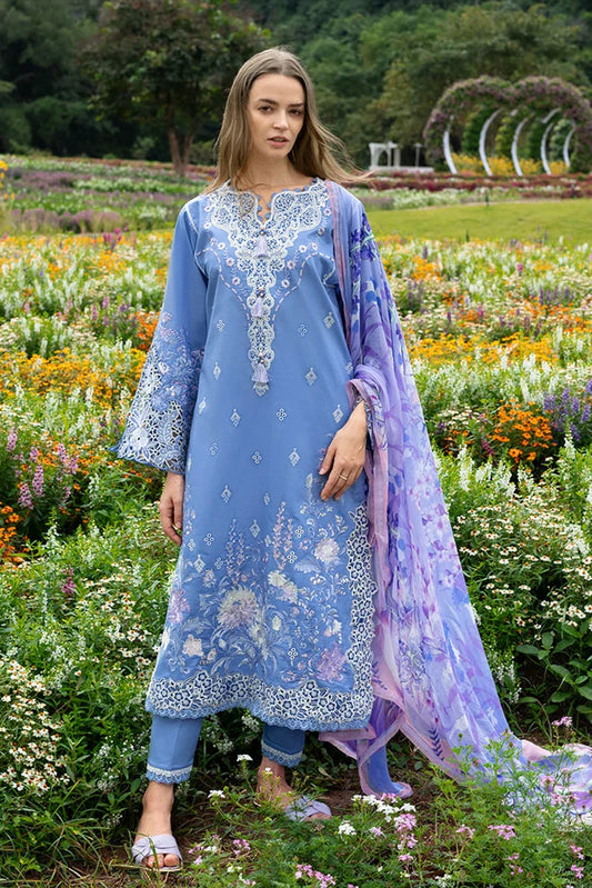 Picture of Mushq - Hemline The Secret Garden - 5A-Azure Bloom - Unstitched - Available at Raja Sahib