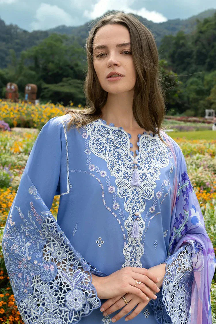 Picture of Mushq - Hemline The Secret Garden - 5A-Azure Bloom - Unstitched - Available at Raja Sahib