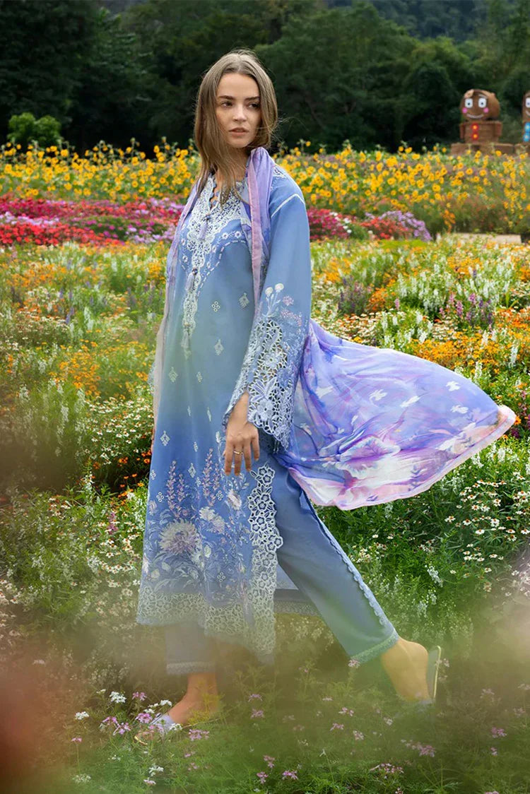Picture of Mushq - Hemline The Secret Garden - 5A-Azure Bloom - Unstitched - Available at Raja Sahib