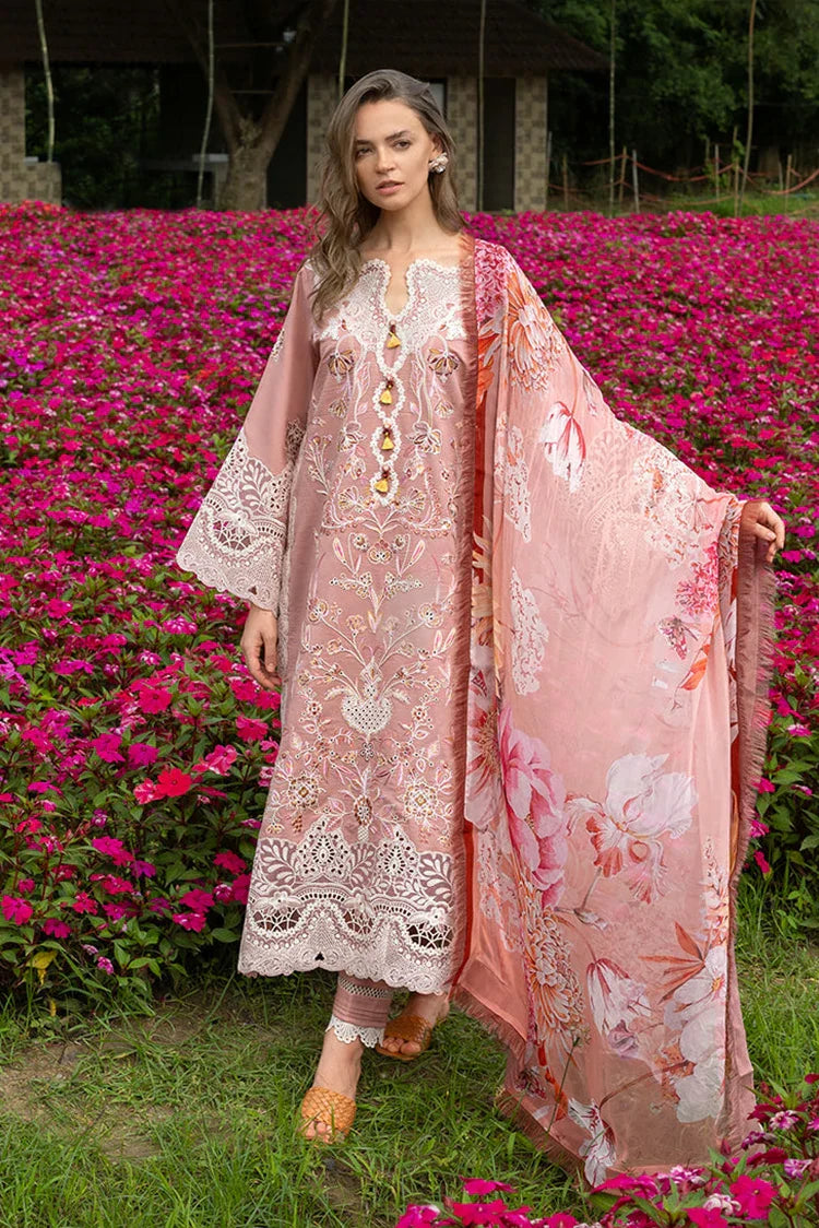 Picture of Mushq - Hemline The Secret Garden - 6A-Peach Blossom - Unstitched - Available at Raja Sahib