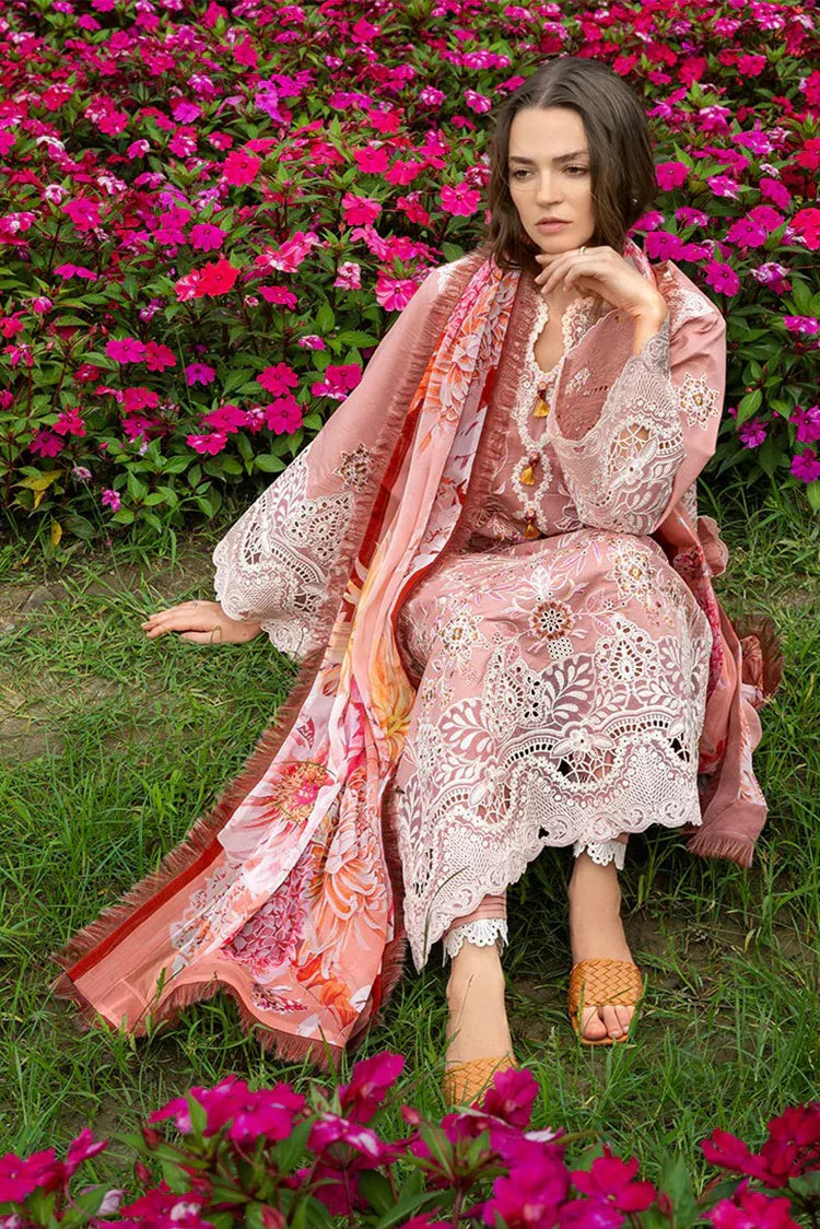 Picture of Mushq - Hemline The Secret Garden - 6A-Peach Blossom - Unstitched - Available at Raja Sahib