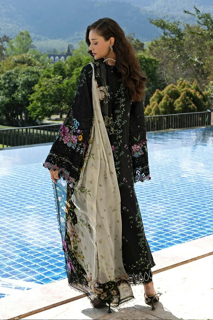 Picture of Elaf - Signature Florals Whispers Collection - ESA-1B BLACK THRONE - Unstitched - Available at Raja Sahib
