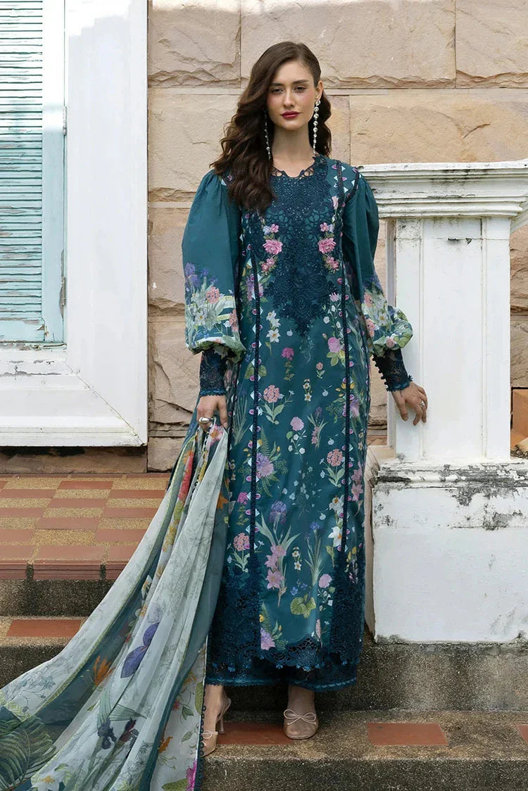 Picture of Elaf - Signature Florals Whispers Collection - ESA-5A OCEANA VEIL - Unstitched - Available at Raja Sahib