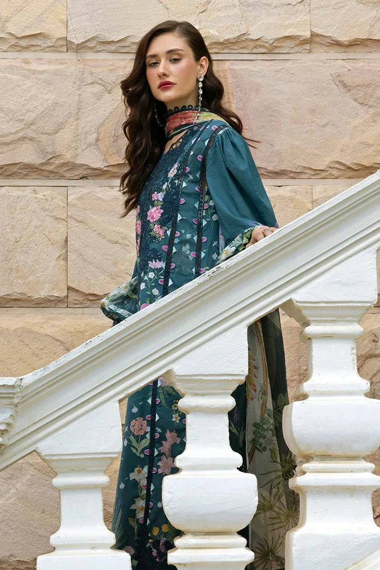 Picture of Elaf - Signature Florals Whispers Collection - ESA-5A OCEANA VEIL - Unstitched - Available at Raja Sahib