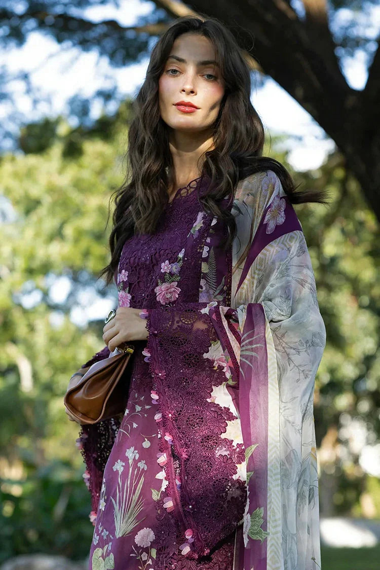 Picture of Elaf - Signature Florals Whispers Collection - ESA-5B DARLING PLUM - Unstitched - Available at Raja Sahib