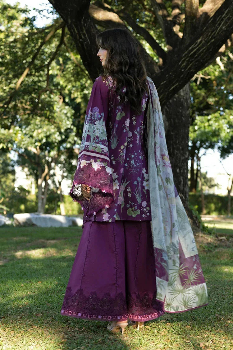 Picture of Elaf - Signature Florals Whispers Collection - ESA-5B DARLING PLUM - Unstitched - Available at Raja Sahib